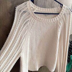 083 American eagle Cream cropped knit Sweater